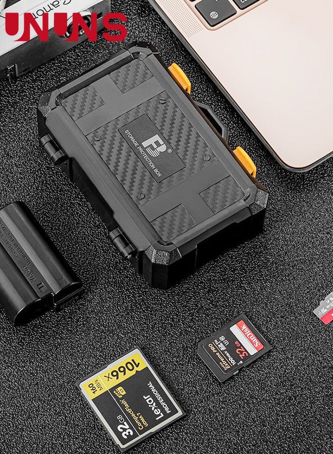 UNUNS Camera Battery Memory Card Case,Memory Card Hard Protector Case,Water-Resistant Compact DSLR SLR Battery Organizer Storage For 2 Camera Batteries 9 TF Cards 5 SD Cards 2 XQD Or 2 CF Cards - Image 3