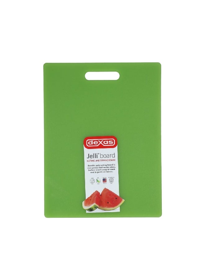 Dexas Non-Slip Rectangular Plastic Jelli Cutting Board Green 0.38 x 10.75 x 14.25 Inch 451-J383 - Image 1