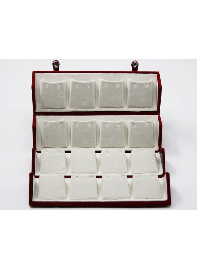 LUCES Cream Velvet Folding jewellery Vanity Box Make-Up pouch Multipurpose 16 pair Earrings With Free Ring Box Organizer - Image 4