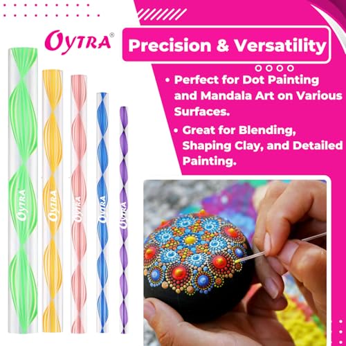 Oytra Mandala Dotting Tool Set 13 Piece for Clay Modelling Nail Art Sculpting Shaping Lippan Acrylic Stylus Tools for Painting Sculpture Pottery Craft - Image 5