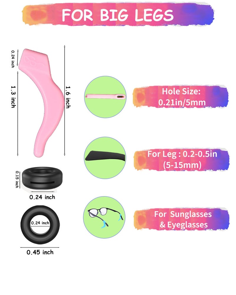 AURAADORN Eye Glasses Ear Grippers,Silicone Eyeglasses Ear Grip Eyewear Retainer-Sports Ear Grips for Glasses Ear Hooks (30 Pairs-5 Type) - Image 4