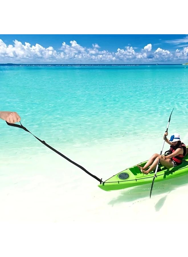 1 قطعة حزام حمل الكاياك الأسود مع مشبك قابل للتعديل وقبضة مريحة للزوارق والقوارب - Image 4