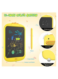 KASTWAVE KASTWAVE LCD Writing Tablet 10 Inch Kids Drawing Pad, Colorful Screen Doodle Board for Toddlers, Traveling Gift Toys for 3..7 Year Old Boys Girls Preschool Birthday Gift Age 3..7 (Yellow)  - Image 2