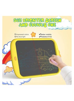 KASTWAVE KASTWAVE LCD Writing Tablet 10 Inch Kids Drawing Pad, Colorful Screen Doodle Board for Toddlers, Traveling Gift Toys for 3..7 Year Old Boys Girls Preschool Birthday Gift Age 3..7 (Yellow)  - Image 3