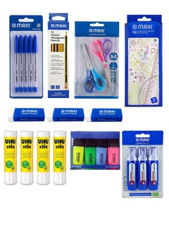 Maxi 44-Piece School Stationery Value Pack Assorted Colors  - Image 1