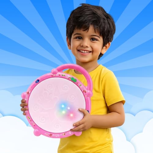 Wishluck Flash Drum Toy for Kids | Musical Drum with Sticks | Light & Sound Activity Toy for Toddlers | Educational Rhythm Toy for 1–4 Year Old Boys & Girls - Image 1