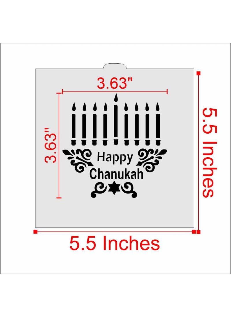 Designer Stencils - Happy Chanukah Menorah CM080 Cookie and Craft Stencil by Designer Stencils - Image 1