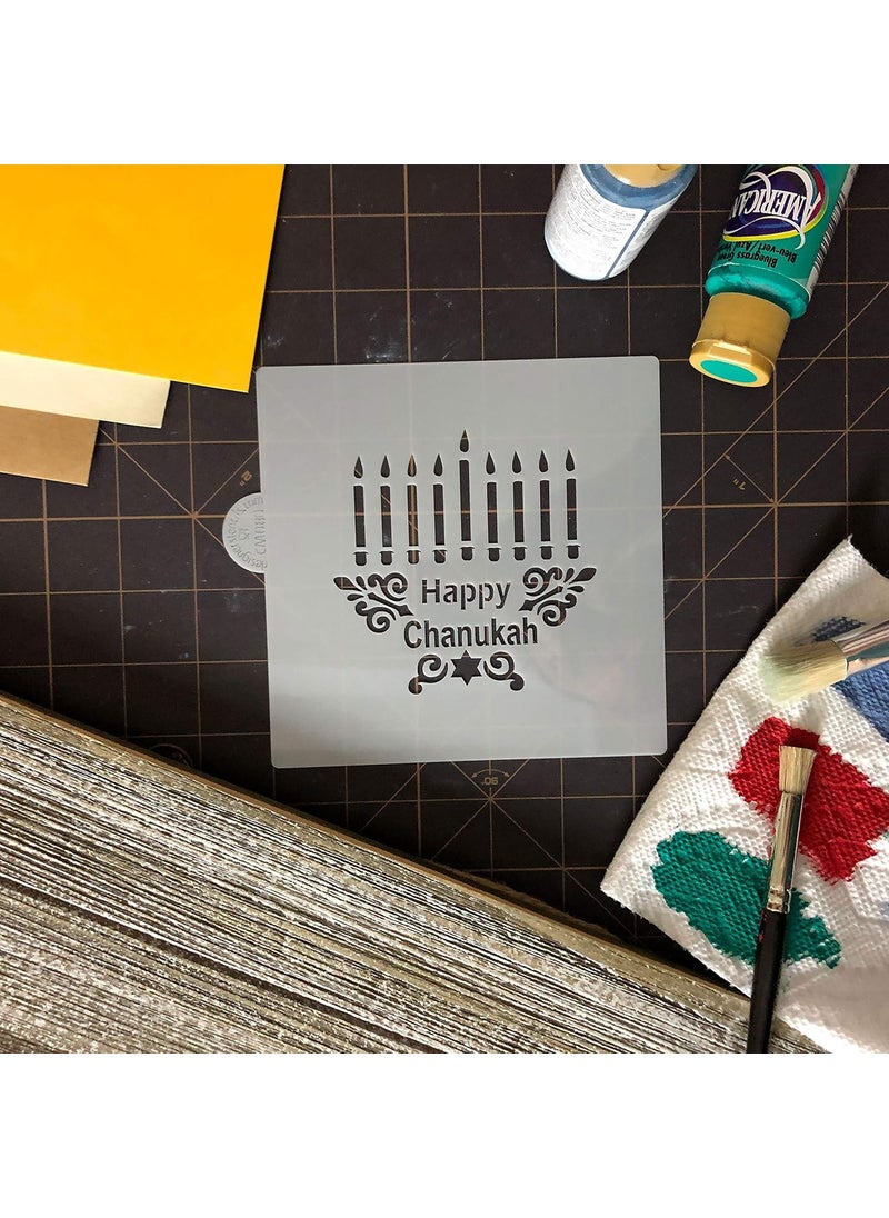 Designer Stencils - Happy Chanukah Menorah CM080 Cookie and Craft Stencil by Designer Stencils - Image 1