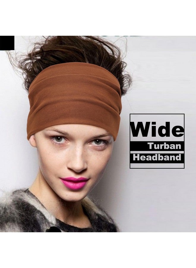 DRESHOW Wide Headbands For Women Elastic Turban Hair Bands Boho Head Bands For Women'S Hair Non-Slip Yoga Workout Hairband Girls Accessories 4 Pack - Image 3