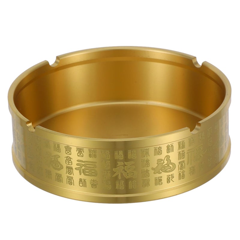 Vintage Brass Ashtray Round Ash Holder Artistic Home Office Patio Decor For Smokers - Image 2