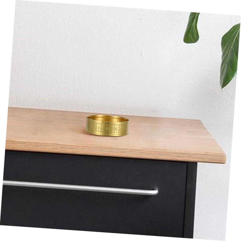 Vintage Brass Ashtray Round Ash Holder Artistic Home Office Patio Decor For Smokers - Image 5