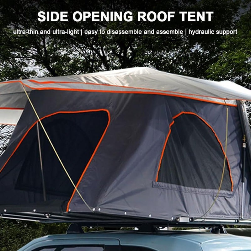 QUTBAG Fully Automatic Car Roof Tent, Side-Opening Rooftop Tent Sleeps 2-3 People, Self-Driving Camping Roof Tent with Telescopic Ladder, 3s Quick Opening Mobile Bedroom - Image 3
