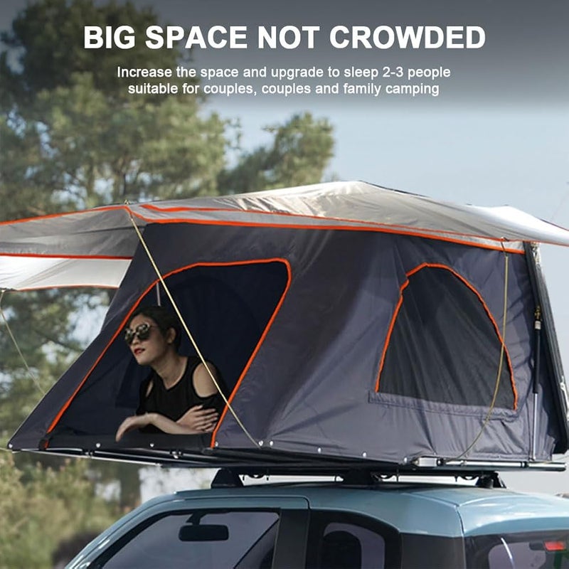 QUTBAG Fully Automatic Car Roof Tent, Side-Opening Rooftop Tent Sleeps 2-3 People, Self-Driving Camping Roof Tent with Telescopic Ladder, 3s Quick Opening Mobile Bedroom - Image 4