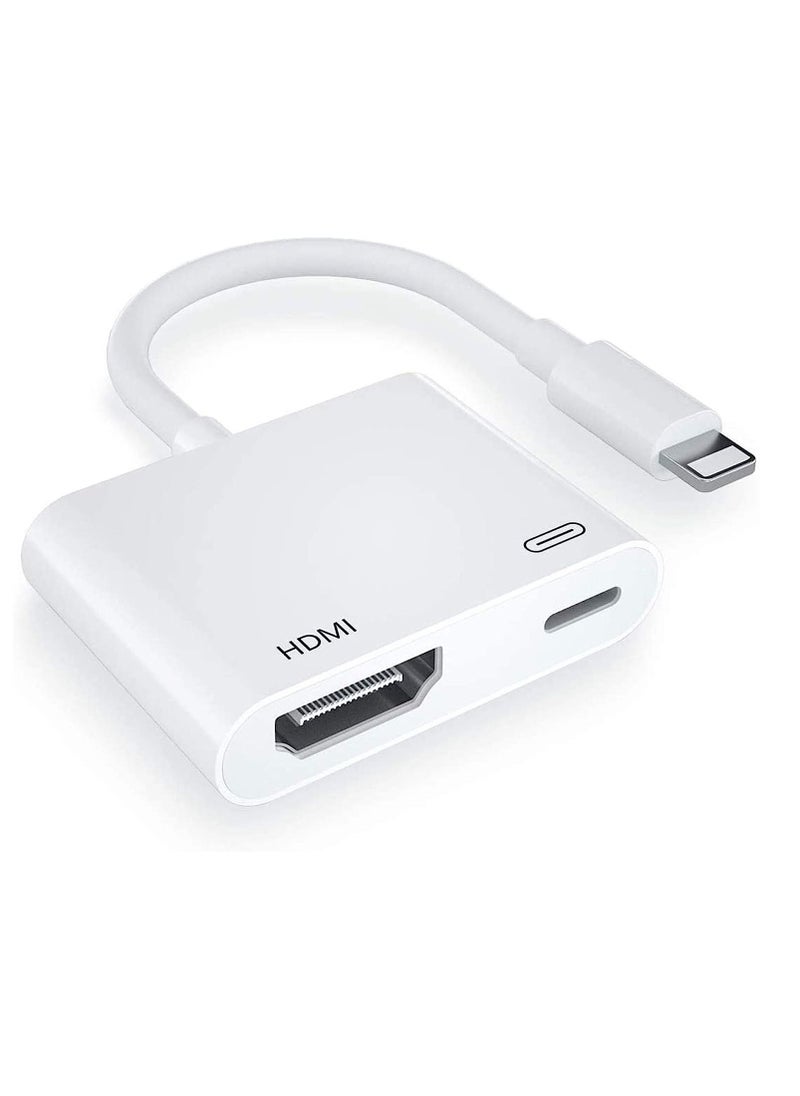 Generic [Apple MFi Certified] Lightning to HDMI Digital AV Adapter,1080P Video & Audio Sync Screen Converter AV Adapter with Charging Port for iPhone HDMI Converter to HD TV/Projector/Monitor Support All iOS  - Image 1
