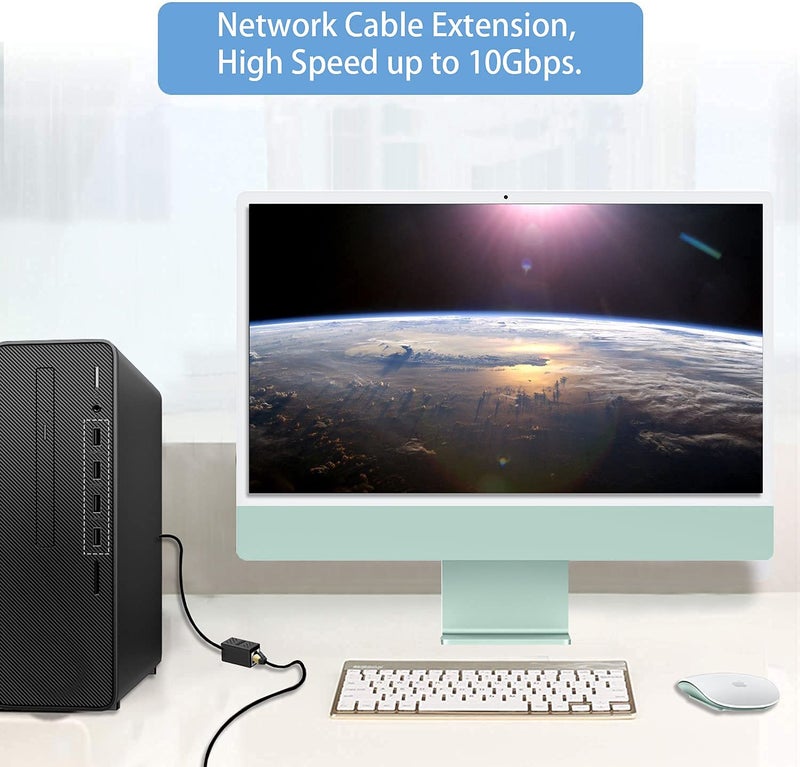 Sado موصل Sadow Shielded 8p8c RJ45، محول تمديد كابل Ethernet ADSL، موصل أنثوي إلى أنثوي، قابس موسع متوافق مع كابل Cat7 Cat6 Cat5e (عبوة من 5) - Image 4
