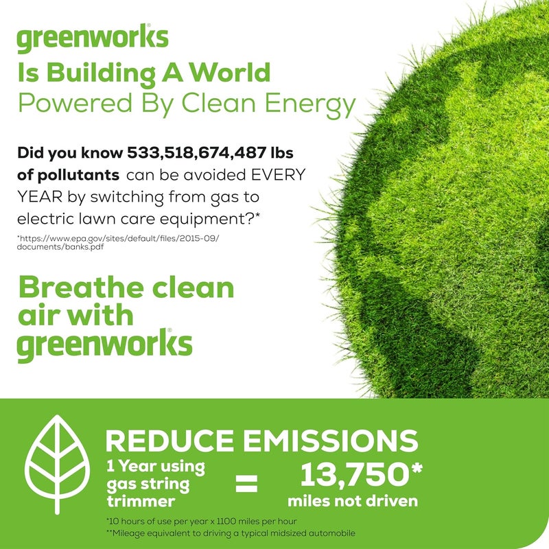 Greenworks 40V Cordless 2-in-1 Trimmer Edger (Gen 2) - 13" Lawn Weed Wacker for Fence & Sidewalk , Lightweight Gas Trimmer Alternative with Auto Feed Spool , 2.0Ah Battery & Charger (40-Min Runtime) - Image 2