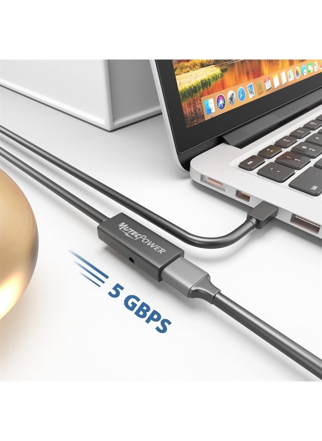 MutecPower - 16ft USB C to USB A adapter cable OTG USB 3.0 type C male to Active USB type A female With extension chipset signal repeater - 16 Foot 5m - compatible with Macbook Apple Samsung Galaxy Dell - Image 1