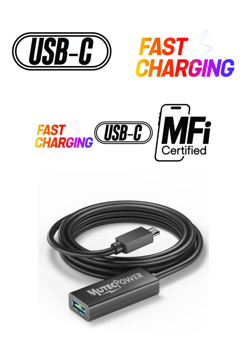 MutecPower - 16ft USB C to USB A adapter cable OTG USB 3.0 type C male to Active USB type A female With extension chipset signal repeater - 16 Foot 5m - compatible with Macbook Apple Samsung Galaxy Dell - Image 1