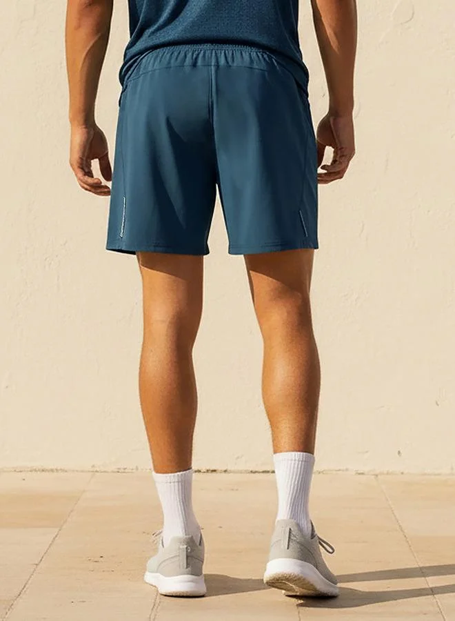 Splash Active Blue Men Performance Perforated Panel Shorts for Men | Best Price UAE