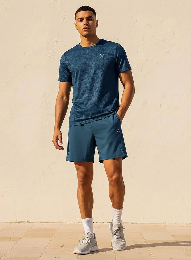 Splash Active Blue Men Performance Perforated Panel Shorts for Men | Best Price UAE
