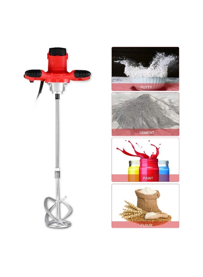 Keen 1300W Electric Paint Mixer, 220–240V 50/60Hz, 800RPM Variable Speed Handheld Power Tool with Dual-Paddle Mixing Shaft, Ergonomic Handle, Heat Dissipation Design, for Cement, Putty, Mortar, Paint & Plaster Mixing - OS-208 - Image 3