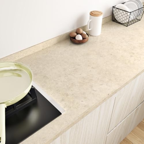 Wallderful 11.8"x118" Beige Granite Wallpaper Cement Wallpaper Peel and Stick Countertops Waterproof Marble Contact Paper for Bathroom Kitchen Backsplash Natural Granite Paper Vinyl Counter Top Covers - Image 2