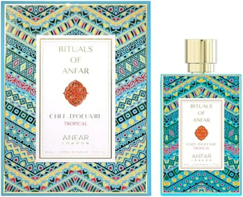 Anfar Anfar Rituals of Anfar Chef-Doeuvre Tropical Extrait de Parfum 80ml – Long Lasting Men’s Fruity Perfume with Bergamot, Pineapple & Melon