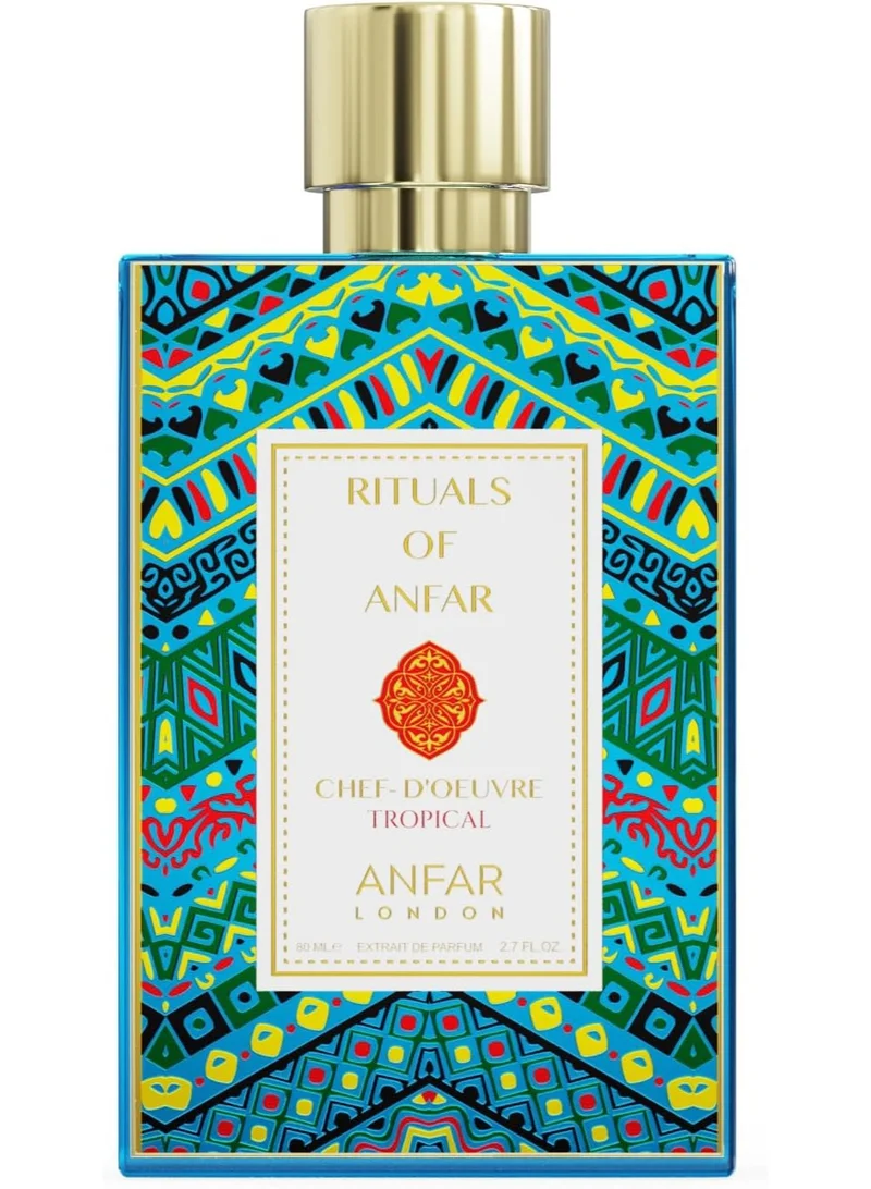 Anfar  Anfar Rituals of Anfar Chef-Doeuvre Tropical Extrait de Parfum 80ml – Long Lasting Men’s Fruity Perfume with Bergamot, Pineapple & Melon  | Best Price UAE