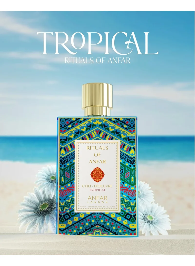 Anfar  Anfar Rituals of Anfar Chef-Doeuvre Tropical Extrait de Parfum 80ml – Long Lasting Men’s Fruity Perfume with Bergamot, Pineapple & Melon  | Best Price UAE