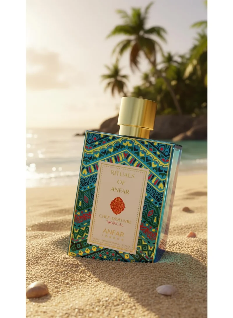 Anfar  Anfar Rituals of Anfar Chef-Doeuvre Tropical Extrait de Parfum 80ml – Long Lasting Men’s Fruity Perfume with Bergamot, Pineapple & Melon  | Best Price UAE