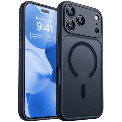 CANSHN Magnetic Compatible with iPhone 17 Pro Max Case Upgraded Full Camera Protection Compatible with Magsafe Translucent Matte Shockproof Protective Phone Cover 69 Inch Black - Image 1