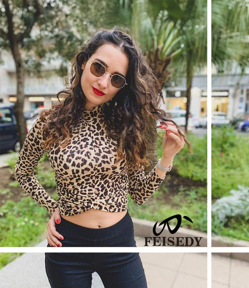 FEISEDY FEISEDY Hipster Small Polygon Women Men Sunglasses Delicate Metal Frame B2254  - Image 5