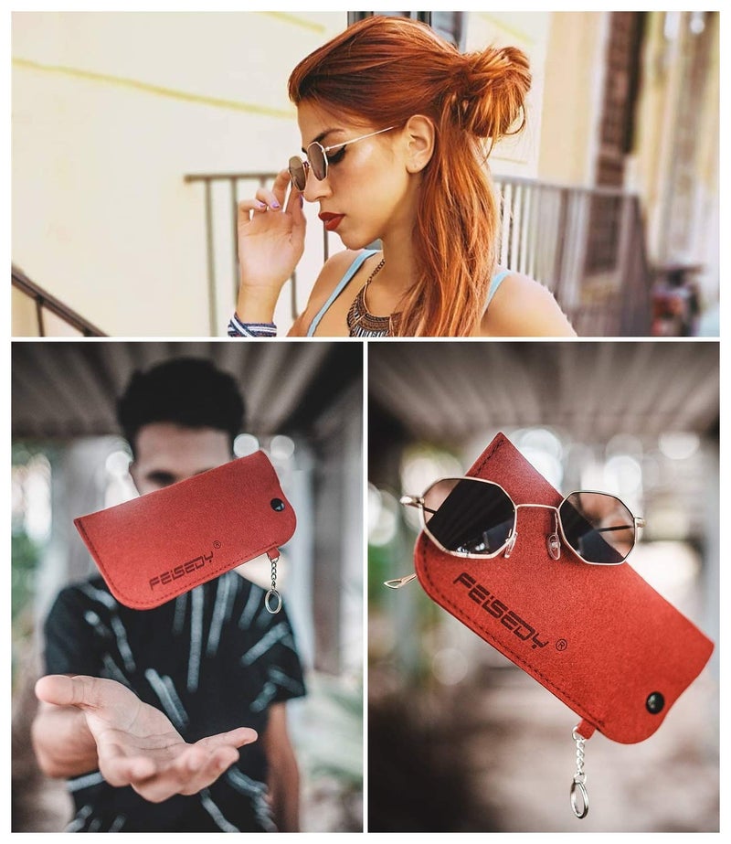 FEISEDY FEISEDY Hipster Small Polygon Women Men Sunglasses Delicate Metal Frame B2254  - Image 2