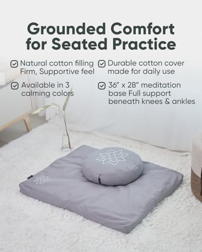 Mindful Modern Mindful & Modern Zabuton Meditation Mat - Cotton Filled Yoga and Meditation Pad - Zabuton Meditation Cushion for Kneeling and Sitting Support - Large Rectangular Sitting Floor Pillow for Bench or Zafu - Image 4