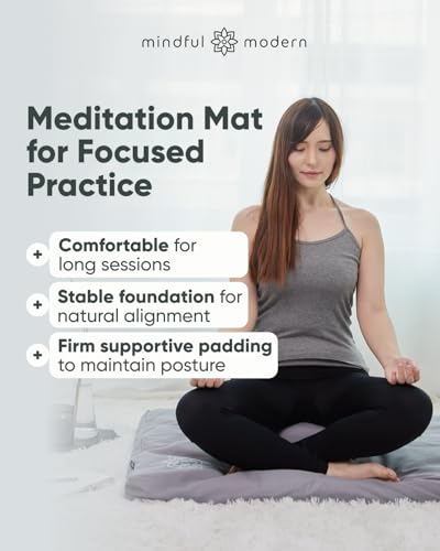 Mindful Modern Mindful & Modern Zabuton Meditation Mat - Cotton Filled Yoga and Meditation Pad - Zabuton Meditation Cushion for Kneeling and Sitting Support - Large Rectangular Sitting Floor Pillow for Bench or Zafu - Image 2