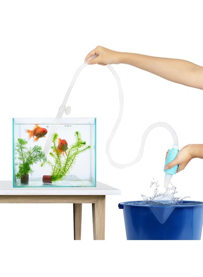 TERA PUMP Genuine Aquarium Cleaner Aquarium Fish Tank Gravel Sand Cleaner with Long Nozzle N Water Flow Controller - BPA Free (Model: TRFTCLN) Small A-TRFTCLN-S-P02-NW-001 - Image 1