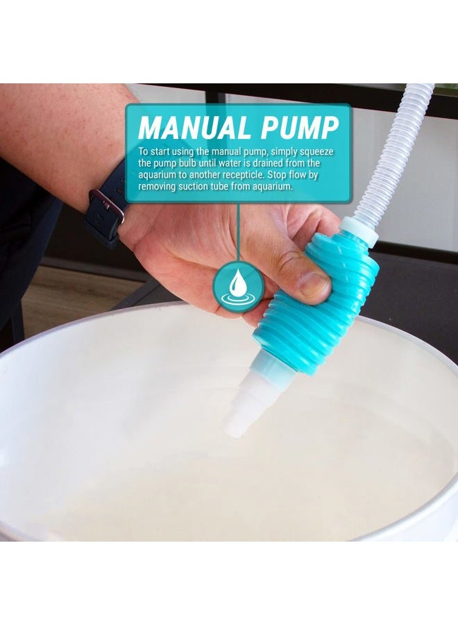 TERA PUMP Genuine Aquarium Cleaner Aquarium Fish Tank Gravel Sand Cleaner with Long Nozzle N Water Flow Controller - BPA Free (Model: TRFTCLN) Small A-TRFTCLN-S-P02-NW-001 - Image 3