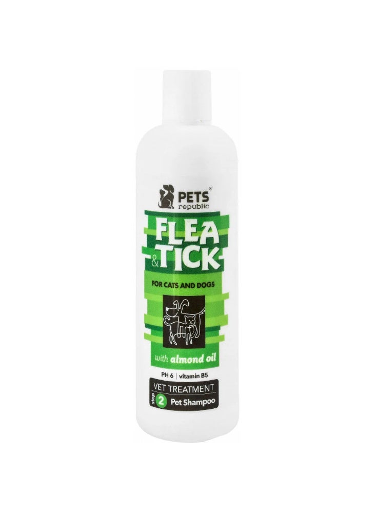 Pets Republic Eco-Friendly Step 2 Flea & Tick Shampoo with Almond Oil for Pets  free 500 ml