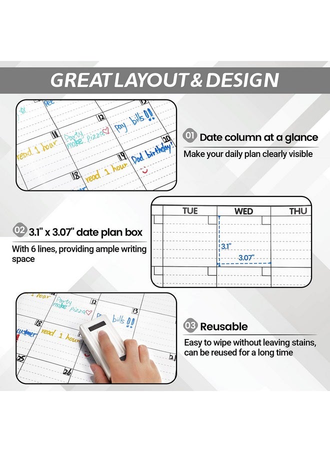 تقويم كبير قابل للمسح الجاف - تقويم قابل للمسح الجاف لمدة 4 أشهر على الحائط، تقويم حائط بدون تاريخ مقاس 52 بوصة × 36 بوصة قابل للمسح الجاف مع ملصقات، مخطط شهري/لوحة بيضاء للتقويم للمنزل والمكتب والفصول الدراسية - pzsku/Z33EE5FE1C4ECBABCAF19Z/45/_/1731922075/457ddb18-7fe6-4553-a62b-7cfc69ef8d6d