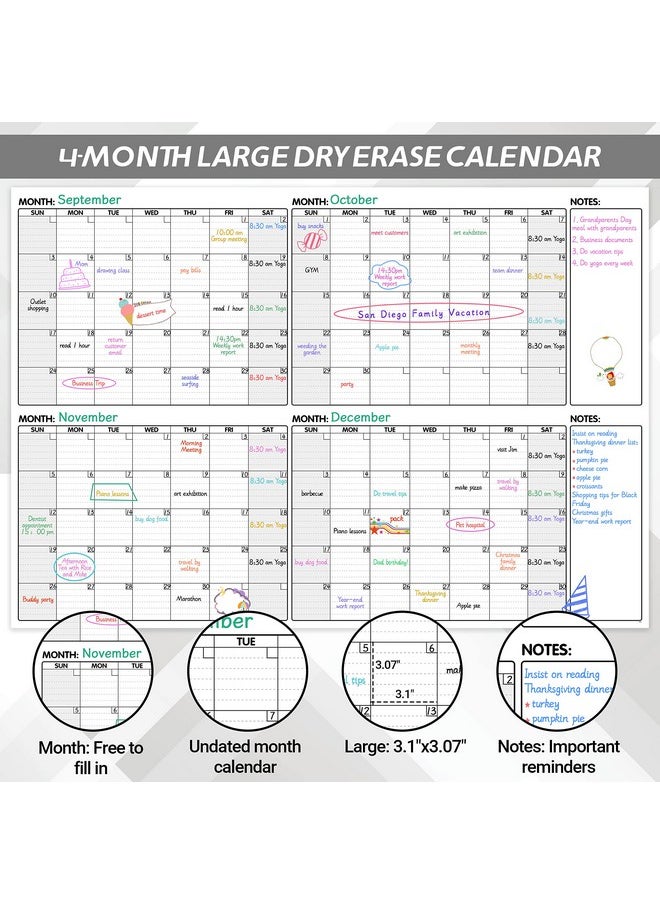 تقويم كبير قابل للمسح الجاف - تقويم قابل للمسح الجاف لمدة 4 أشهر على الحائط، تقويم حائط بدون تاريخ مقاس 52 بوصة × 36 بوصة قابل للمسح الجاف مع ملصقات، مخطط شهري/لوحة بيضاء للتقويم للمنزل والمكتب والفصول الدراسية - pzsku/Z33EE5FE1C4ECBABCAF19Z/45/_/1731922089/f87ad40d-f7ef-47aa-96fc-b8d6128221fc