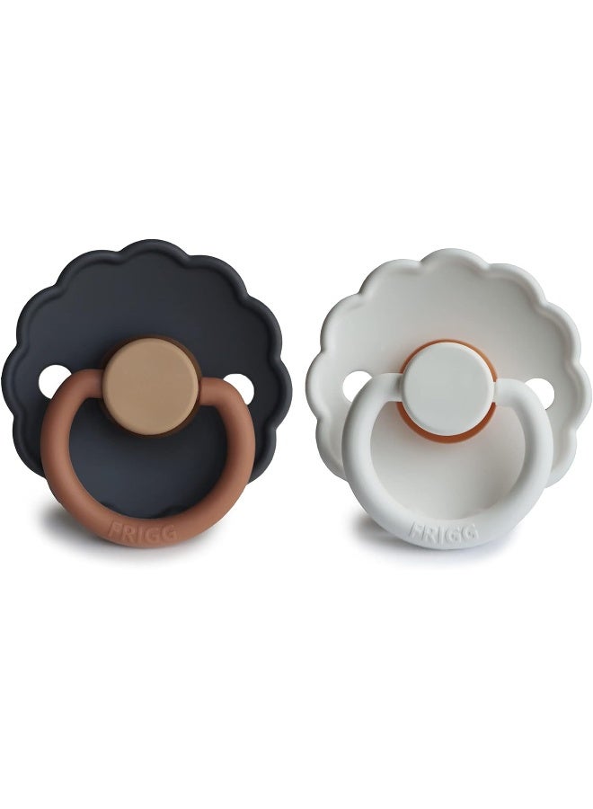 Frigg Daisy Natural Rubber BPA-Free Baby Pacifier (Aurora/Bright White, 0-6 Months) Pack of 2 - Image 2