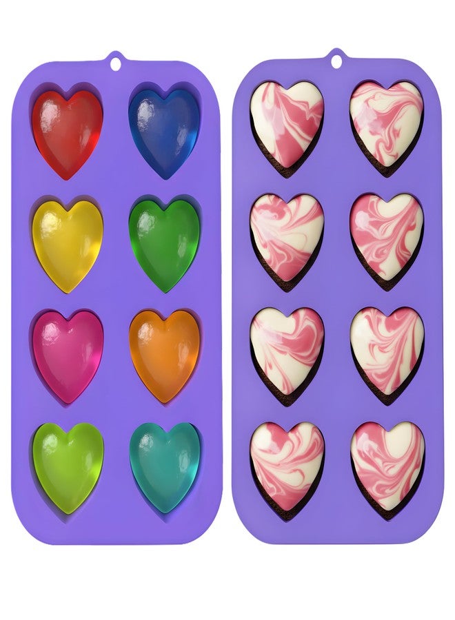 Bakerpan 2 Pack Heart Molds Silicone, Heart Shaped Cake Pans - Valentines Heart Molds for Baking - Image 2