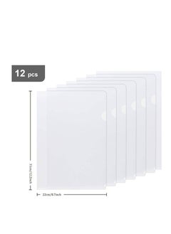 MARKQ Clear File, A4 Plastic Transparent Folders L-Type For Documents Paper Storage School Office Supplies (Pack of 12)  - Image 2