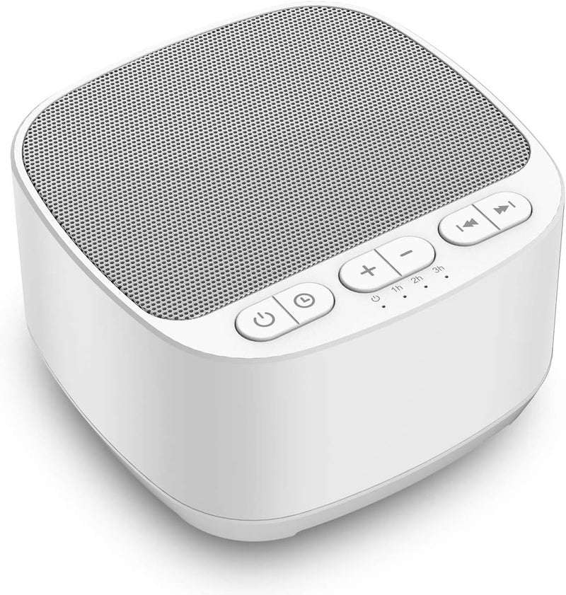 Magicteam Sleep Sound White Noise Machine with 40 Natural Soothing Sounds and Memory Function 32 Levels of Volume Powered by AC or USB and Sleep Timer Sound Therapy for Baby Kids Adults (B-White) - Image 1