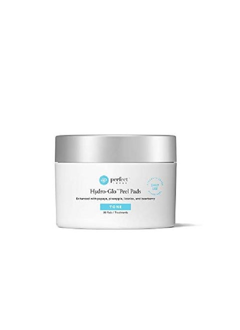Hydroglo 10% Daily Use Peel Pads Enhanced With Lactic Acid Mandelic Acid Glutathione Kojic Acid Licorice Papaya Pineapple Bearberry Extracts