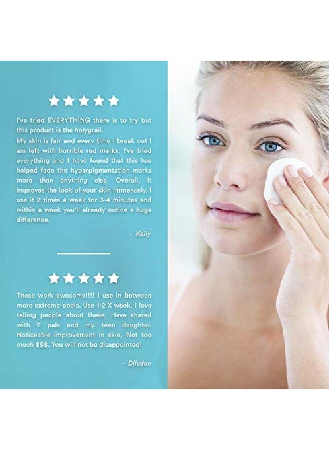 Hydroglo 10% Daily Use Peel Pads Enhanced With Lactic Acid Mandelic Acid Glutathione Kojic Acid Licorice Papaya Pineapple Bearberry Extracts