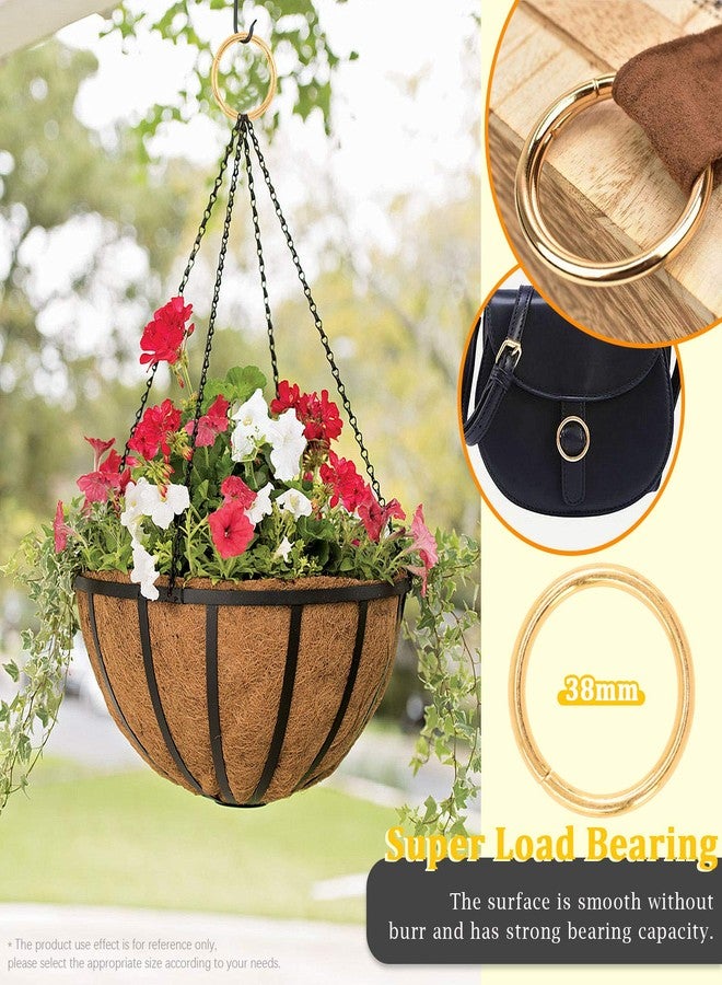 روستارك مجموعة حلقات معدنية ذهبية متينة من Rustark، 60 قطعة، مقاس 1-33/64 بوصة، حلقات متعددة الأغراض من الفولاذ، حلقات دائرية بإبزيم لمشاريع الحرف اليدوية (38 مم) - Image 5