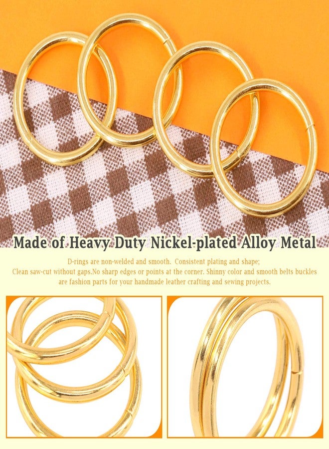 روستارك مجموعة حلقات معدنية ذهبية متينة من Rustark، 60 قطعة، مقاس 1-33/64 بوصة، حلقات متعددة الأغراض من الفولاذ، حلقات دائرية بإبزيم لمشاريع الحرف اليدوية (38 مم) - Image 4