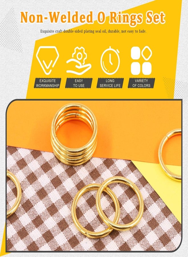 روستارك مجموعة حلقات معدنية ذهبية متينة من Rustark، 60 قطعة، مقاس 1-33/64 بوصة، حلقات متعددة الأغراض من الفولاذ، حلقات دائرية بإبزيم لمشاريع الحرف اليدوية (38 مم) - Image 3