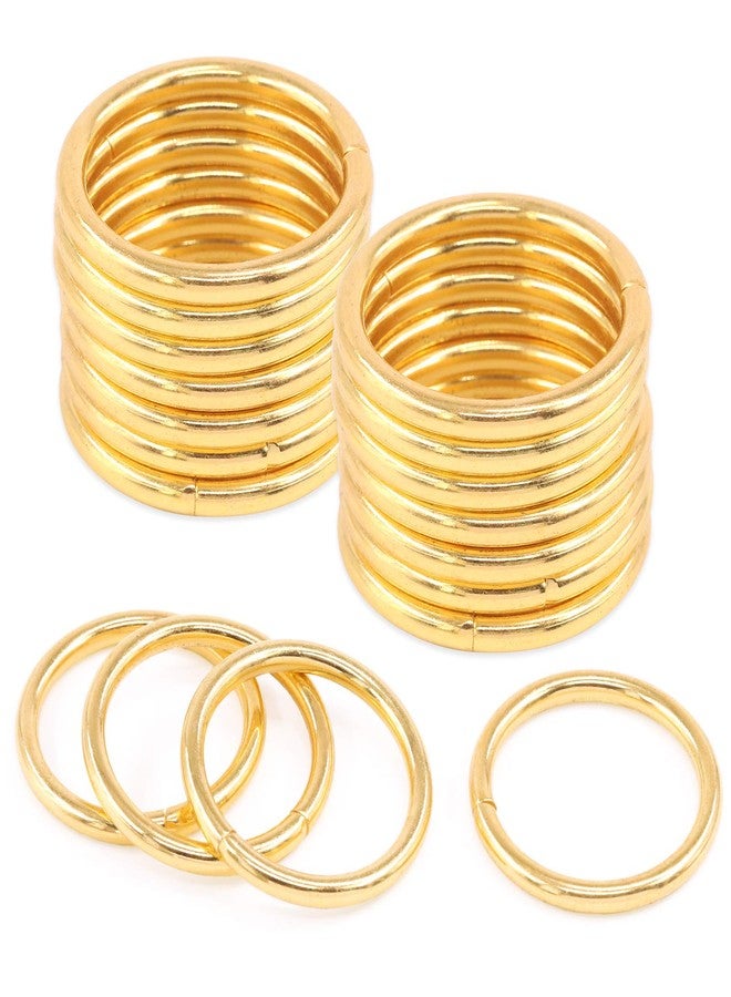 روستارك مجموعة حلقات معدنية ذهبية متينة من Rustark، 60 قطعة، مقاس 1-33/64 بوصة، حلقات متعددة الأغراض من الفولاذ، حلقات دائرية بإبزيم لمشاريع الحرف اليدوية (38 مم) - Image 1